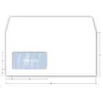Koverta 23x11mm samolepljiva levi prozor 80g