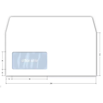 Koverta 23x11mm samolepljiva levi prozor 80g