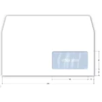 Koverta 23x11mm samolepljiva desni prozor 80g